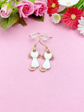 White Cat Earrings, Halloween Jewelry Gift, N2997