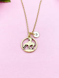 Gold Horse Charm Necklace, End Of Trail, Initial Charm