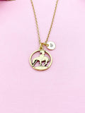 Gold Horse Charm Necklace, End Of Trail, Initial Charm