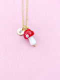 Mushroom Necklace, Red Mushroom Charm, N5037