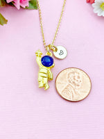 Astronaut Necklace, Gold Astronaut Reach Star Necklace, Personalized Gifts, N5185