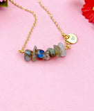 Labradorite Necklace, Gold Necklace, Natural Labradorite Gemstone Jewelry, N6101