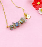 Labradorite Necklace, Gold Necklace, Natural Labradorite Gemstone Jewelry, N6101