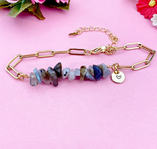 Labradorite Bracelet, Gold Jewelry, N6103