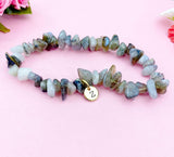 Labradorite Bracelet, Natural Labradorite Stretch Bracelets, Gold Jewelry, N6104