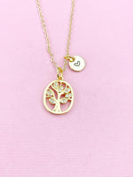 Tree Necklace, Gold Tree Charm Necklace, N3324