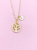 Tree of Life Necklace, Gold Family Tree Pendant, Personalized Jewelry, N3324