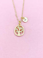 Tree Necklace, Gold Tree Charm Necklace, N3324