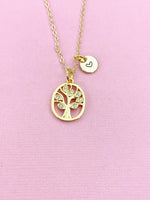 Tree Necklace, Gold Tree Charm Necklace, N3324