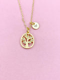 Tree Necklace, Gold Tree Charm Necklace, N3324