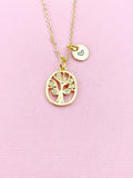 Tree of Life Necklace, Gold Family Tree Pendant, Personalized Jewelry, N3324