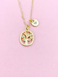 Tree Necklace, Gold Tree Charm Necklace, N3324