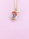 Tree Necklace, Gold Red Pressed Flower Necklace, Gardening Gift, Pressed Flower Jewelry, Personalized Jewelry, N2353