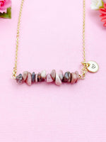 Rhodochrosite Necklace, Gold Necklace, Natural Rhodochrosite Gemstone Jewelry, N6119
