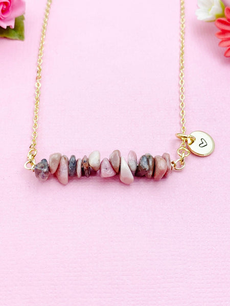 Rhodochrosite Necklace, Gold Necklace, Natural Rhodochrosite Gemstone Jewelry, N6119