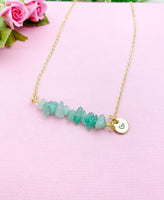 Green Aventurine Necklace, Gold Necklace, Natural Green Aventurine  Gemstone Jewelry, N6121