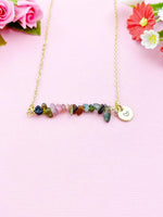 Tourmaline Necklace, Gold Necklace, Natural Tourmaline Gemstone Jewelry, N6123