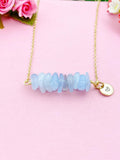 Aquamarine Necklace, Gold Necklace, Natural Aquamarine Gemstone Jewelry, N6124