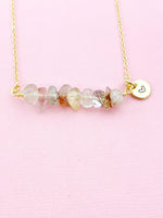 Rutilated Necklace, Gold Necklace, Natural Rutilated Quartz Gemstone Jewelry, N6129