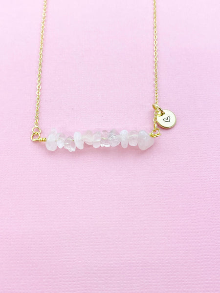 Rose Quartz Necklace, Gold Necklace, Natural Rose Quartz Gemstone Jewelry, N6133