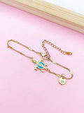 Sea Turtle Bracelet, Gold Natural, Blue, N6135A