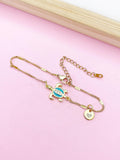 Sea Turtle Bracelet, Gold Natural, Blue, N6135A