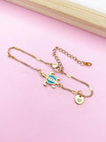 Sea Turtle Bracelet, Gold Natural, Blue, N6135A
