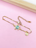 Sea Turtle Bracelet, Gold Natural, Blue, N6135A