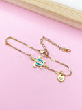 Sea Turtle Bracelet, Gold Natural, Blue, N6135A