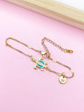 Sea Turtle Bracelet, Gold Natural, Blue, N6135A