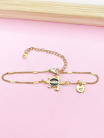 Sea Turtle Bracelet, Gold Natural, Black, N6135B
