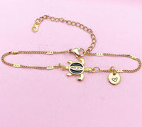 Sea Turtle Bracelet, Gold Natural, Black, N6135B