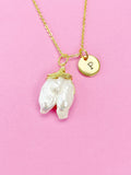 Pearl Necklace, Gold Natural Baroque Keshi Pearl,  N3405