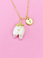 Pearl Necklace, Gold Natural Baroque Keshi Pearl,  N3405