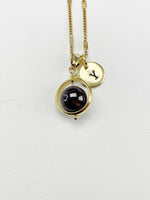 Garnet Necklace, Natural Garnet Gemstone Jewelry, Gold Necklace, N6139