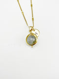 Labradorite Necklace, Natural Labradorite Gemstone Jewelry, Gold Necklace, N6142