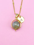 Labradorite Necklace, Natural Labradorite Gemstone Jewelry, Gold Necklace, N6142