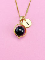 Black Tourmaline Necklace, Natural Black Tourmaline Gemstone Jewelry, Gold Necklace, N6143