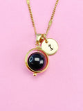Black Tourmaline Necklace, Natural Black Tourmaline Gemstone Jewelry, Gold Necklace, N6143