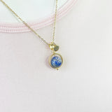 Blue Spot Jasper Necklace, Natural Blue Spot Jasper Gemstone Jewelry, Gold Necklace, N6144