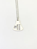 Beaker Necklace in Silver, Chemistry Gifts, Science Teacher Gifts, Scientist Gifts, Researcher Gifts, Graduation Gifts, N210