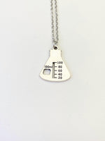 Beaker Necklace in Silver, Chemistry Gifts, Science Teacher Gifts, Scientist Gifts, Researcher Gifts, Graduation Gifts, N210