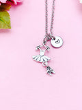 Silver Ballet Dress Charm Necklace, Gifts for Ballet Dance Girls, N5175A