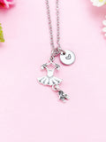 Silver Ballet Dress Charm Necklace, Gifts for Ballet Dance Girls, N5175A