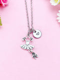 Silver Ballet Dress Charm Necklace, Gifts for Ballet Dance Girls, N5175A