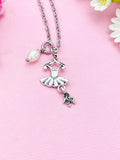 Ballet Dance Necklace, Ballet Dance Bracelet Bangle, Ballet Girl Gifts, N5175