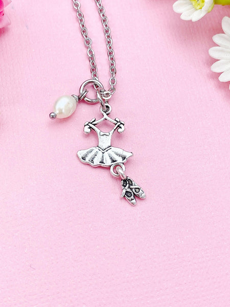 Ballet Dance Necklace, Ballet Dance Bracelet Bangle, Ballet Girl Gifts, N5175