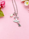 Ballet Dance Necklace, Ballet Dance Bracelet Bangle, Ballet Girl Gifts, N5175