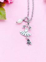 Ballet Dance Necklace, Ballet Dance Bracelet Bangle, Ballet Girl Gifts, N5175