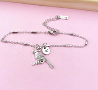 Cardinal Bird Charm Silver Bracelet, N1022B